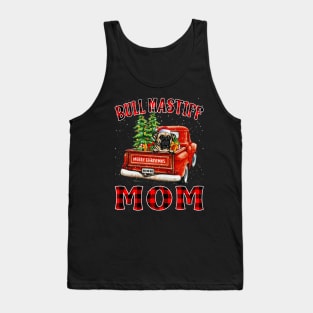 Christmas Bull Mastiff Mom Santa Hat Truck Tree Plaid Dog Mom Christmas Tank Top